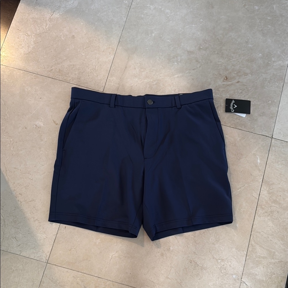 Callaway Blue Flat Front Shorts Classic Design nwt golf shorts